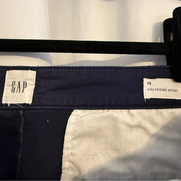GAP Girlfriend High Rise Chino Pants Navy Stretch Cotton Women’s 16 - Picture 2 of 9